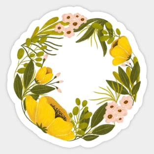 Joyous Floral Wreath Sticker